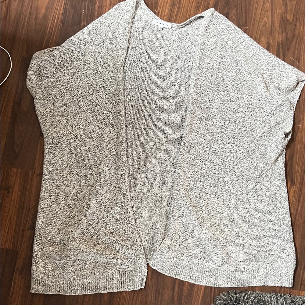 Aritzia Light Gray Open-Front Knit Cardigan